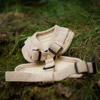 Neutral corduroy dog harness back