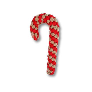 Brown and Red Candy Cane Dog Toy