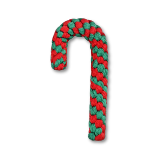 Green and Red Candy Cane Dog Toy